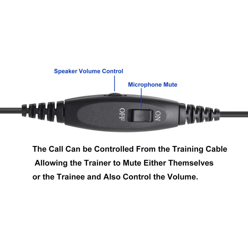 VoiceJoy سماعة رأس مركز الاتصال VoiceJoy مع كابل فصل سريع محول Y لتدريب المدربين متوافقة مع سماعات Plantronics QD موصل الفاصل - Image 2